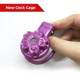 Purple SISSY Petal Chastity Cage wearing | 3d-chastity