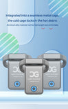 QIUI Cagink MetalShake Vibrating Metal Chastity Lock rear | 3d-chastity