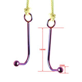 Rainbow Anal Hook Stainless Steel Chastity Cage side | 3d-chastity
