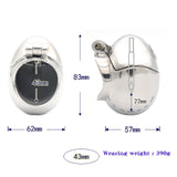 Stainless Steel Egg Shaped Chastity Cage front | 3d-chastity
