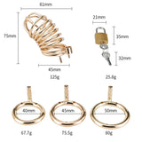 Metal Gold Chastity Cage side | 3d-chastity