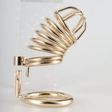 Metal Gold Chastity Cage lock and ring | 3d-chastity