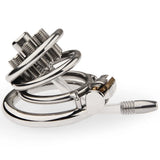 Stainless Steel Spike Chastity Cage lock and ring | 3d-chastity