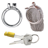 Chainmail Stainless Steel Mesh Chastity Cage - 4.33" material finish close | 3d-chastity