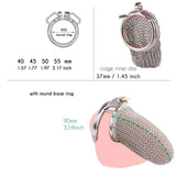3.54 InchStainless Steel Mesh Chastity Cage lock and ring | 3d-chastity