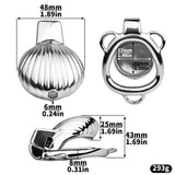 Small Sissy Shell Design Chastity Cage side | 3d-chastity