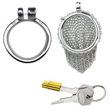 2.67 InchStainless Steel Mesh Chastity Cage front | 3d-chastity