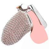 2.67 InchStainless Steel Mesh Chastity Cage material finish close | 3d-chastity