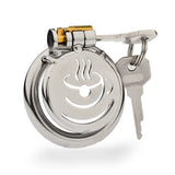 Husband Loyalty Metal Flat Chastity Cage side | 3d-chastity