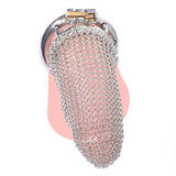 Chainmail Stainless Steel Mesh Chastity Cage - 4.33" main product | 3d-chastity