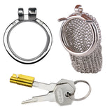 Chainmail Stainless Steel Mesh Chastity Cage - 4.33" full kit | 3d-chastity