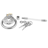 Flat Metal Chastity Cage material finish close | 3d-chastity