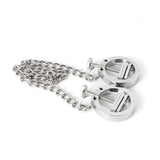 Stainless Steel Weighted Nipple Clamps with Chain Chastity Cage side | 3d-chastity