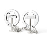 Stainless Steel Weighted Nipple Clamps with Chain Chastity Cage material finish close | 3d-chastity