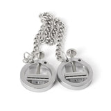 Stainless Steel Weighted Nipple Clamps with Chain Chastity Cage main product | 3d-chastity