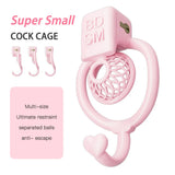Super Small Pink Chastity Cage lock and ring | 3d-chastity