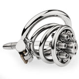 Stainless Steel Spike Chastity Cage wearing | 3d-chastity