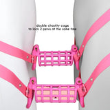 Plastic Twin Chastity Cage full kit | 3d-chastity