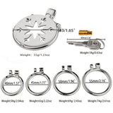 Flat Metal Chastity Cage lock and ring | 3d-chastity