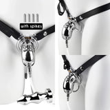 Metal Botted Male Chastity Cage with Belt wearing | 3d-chastity