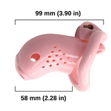 Sissy Prison - Pink Plastic Chastity Cage side | 3d-chastity