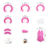Pretty In Pink Chastity Cage lock and ring | 3d-chastity