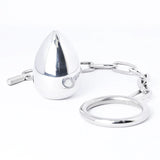 Stainless Steel Anal Plug with Cock Ring Chastity Cage side | 3d-chastity