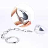 Stainless Steel Anal Plug with Cock Ring Chastity Cage size and shape | 3d-chastity