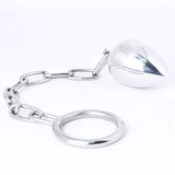 Stainless Steel Anal Plug with Cock Ring Chastity Cage lock and ring | 3d-chastity