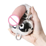 Stainless Steel Heavy Ball Stretcher Scrotum Pendant Chastity Cage full kit | 3d-chastity