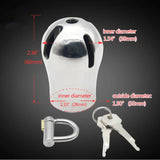 Stainless Steel PA Lock Chastity Cage with D-Ring full kit | 3d-chastity