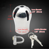Stainless Steel PA Lock Chastity Cage with D-Ring wearing | 3d-chastity
