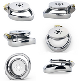 Steel Flat Chaste Lock Anti-derailment Chastity Cage side | 3d-chastity