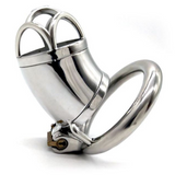 Iron Man Long Steel Chastity Cage 2.09" material finish close | 3d-chastity