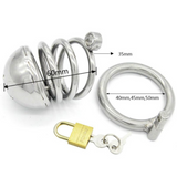 the Dungeon Stainless Steel Chastity Cage 2.36 In size and shape | 3d-chastity