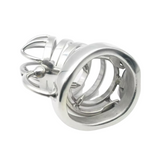 Super Tiny Steel Chastity Cage with Ball Separator side | 3d-chastity