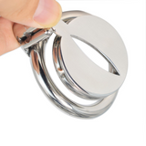Small Leaf Blade Micro Steel Chastity Cage 0.5 Inch wearing | 3d-chastity