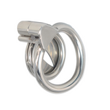 Small Leaf Blade Micro Steel Chastity Cage 0.5 Inch material finish close | 3d-chastity