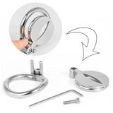 Small Leaf Blade Micro Steel Chastity Cage 0.5 Inch full kit | 3d-chastity