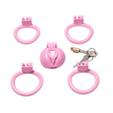 Pink Pussy Shaped Resin Chastity Cage side | 3d-chastity