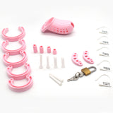 the Cuck Holder - Pink Chastity Cage side | 3d-chastity