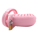 the Cuck Holder - Pink Chastity Cage wearing | 3d-chastity