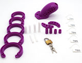 the Cuck Holder - Purple Chastity Cage side | 3d-chastity