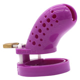 the Cuck Holder - Purple Chastity Cage size and shape | 3d-chastity