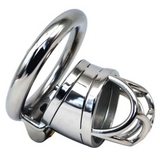 Iron Man Short Steel Chastity Cage 1.77" material finish close | 3d-chastity