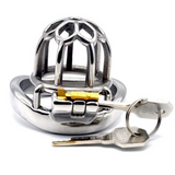 the Bullet Dungeon Micro Steel Chastity Cage side | 3d-chastity