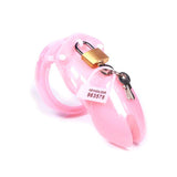 Pink Plastic Chastity Cage CB6000/CB6000S side | 3d-chastity