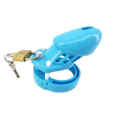 Plastic Chastity Cage 3.15 Inch and 3.94 Inch Long Blue side | 3d-chastity