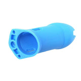 Plastic Chastity Cage 3.15 Inch and 3.94 Inch Long Blue material finish close | 3d-chastity