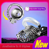 Abstinence Adjustable Metal Chastity Cage lock and ring | 3d-chastity